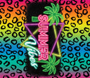 Neon Summer Vibes 20 or 30 oz Skinny Adhesive Vinyl Wrap