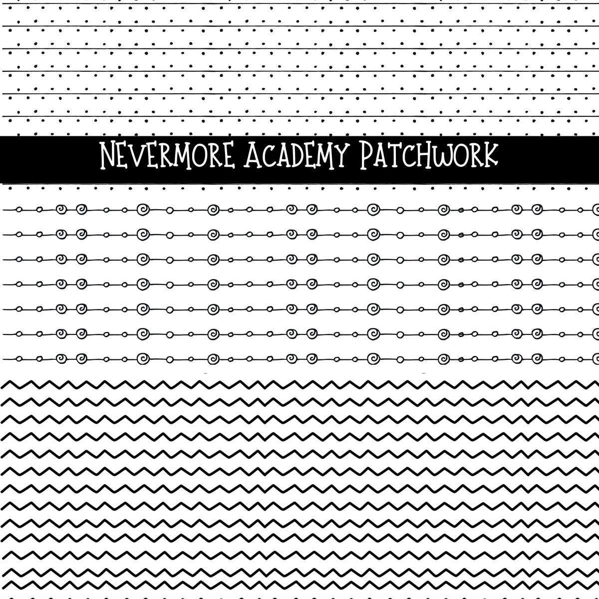 Nevermore Academy Doodle Patchwork Set