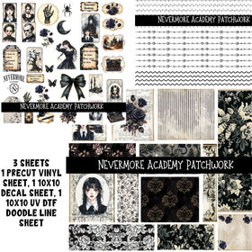 Nevermore Academy Doodle Patchwork Set