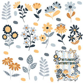 No Flowers without rain UV DTF Decal sheet