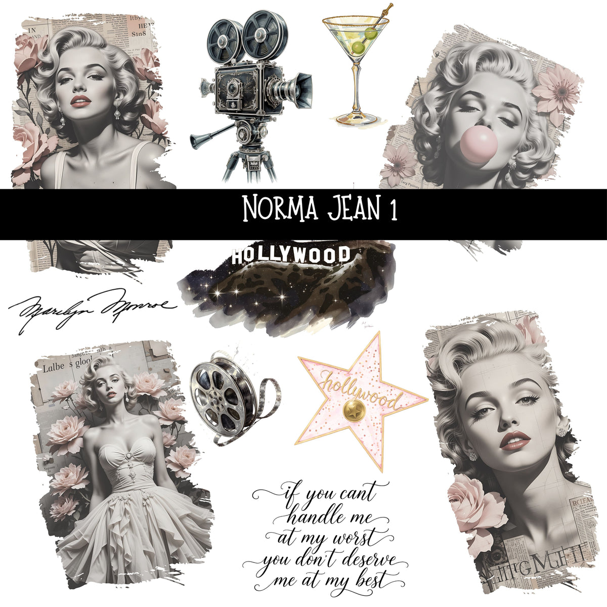 Norma Jean UV DTF Decal sheets 3 design sheets available