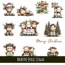 North Pole Cows UV Decal sheet