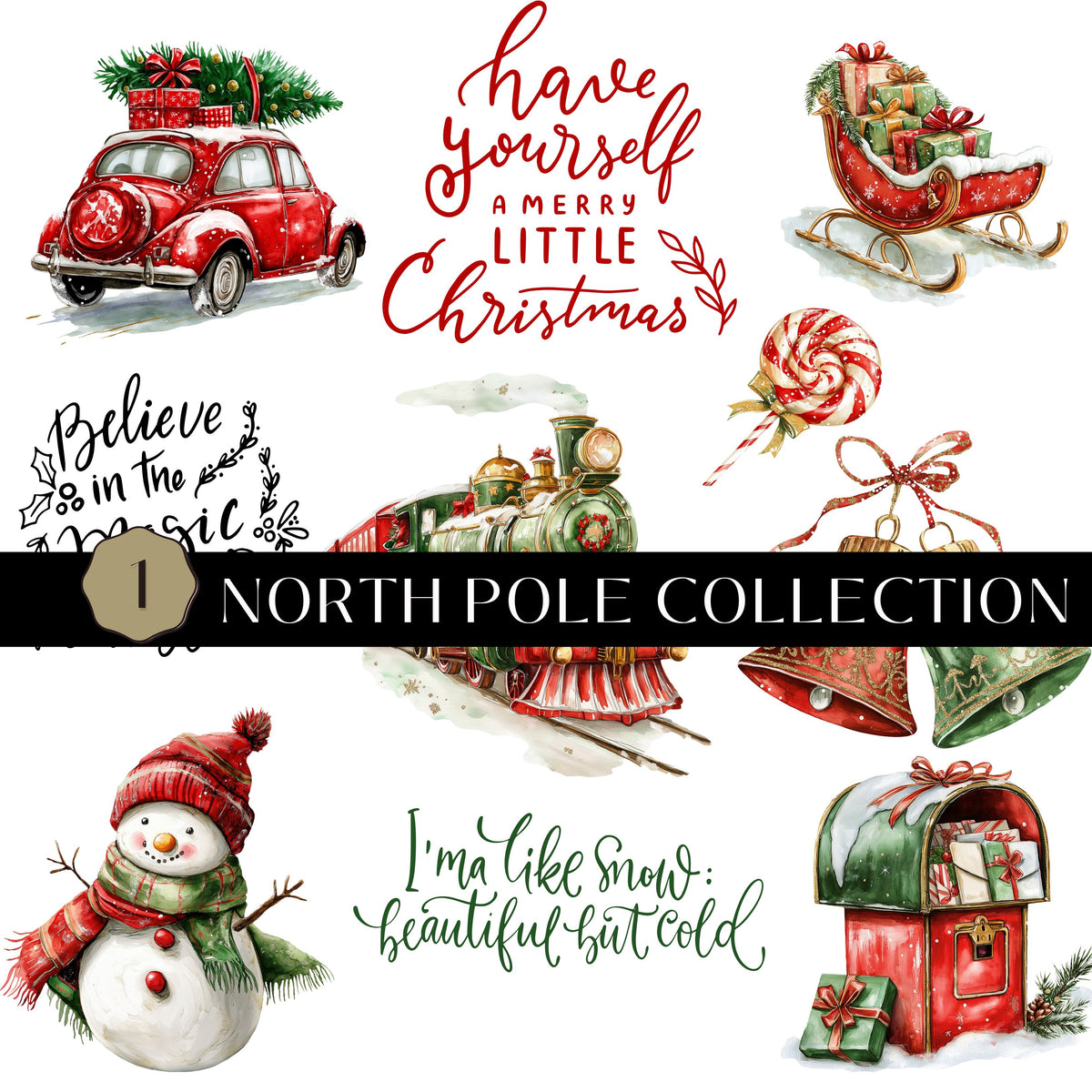 North Pole Collection UV DTF Decal Sheets- 3 Designs