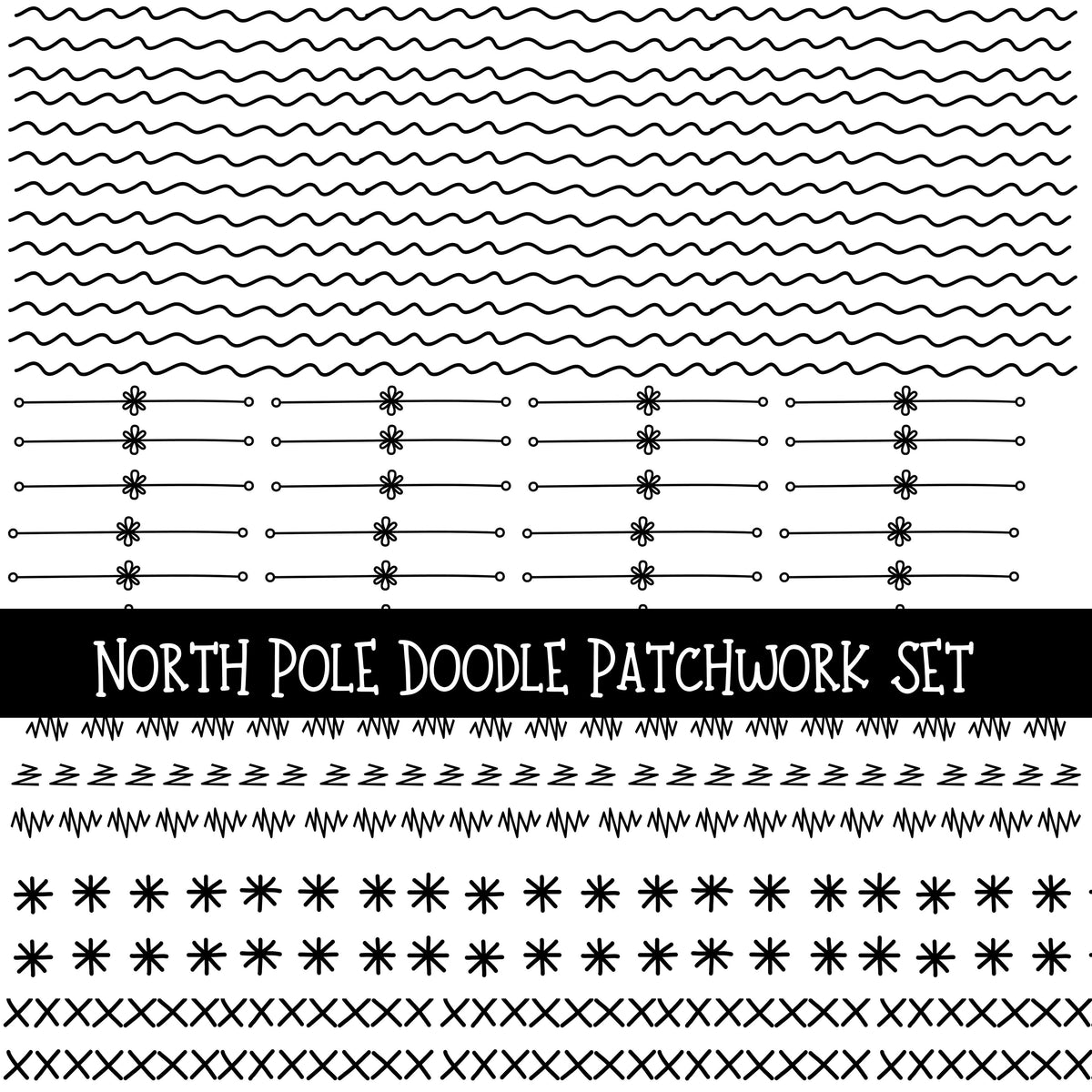 North Pole Doodle Patchwork Set