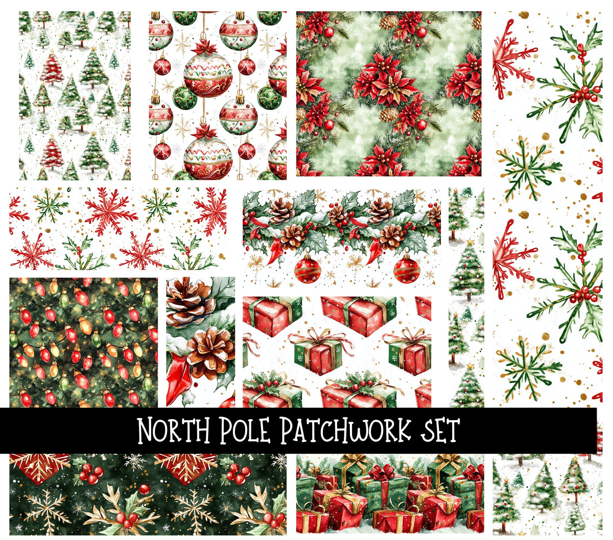 North Pole Doodle Patchwork Set