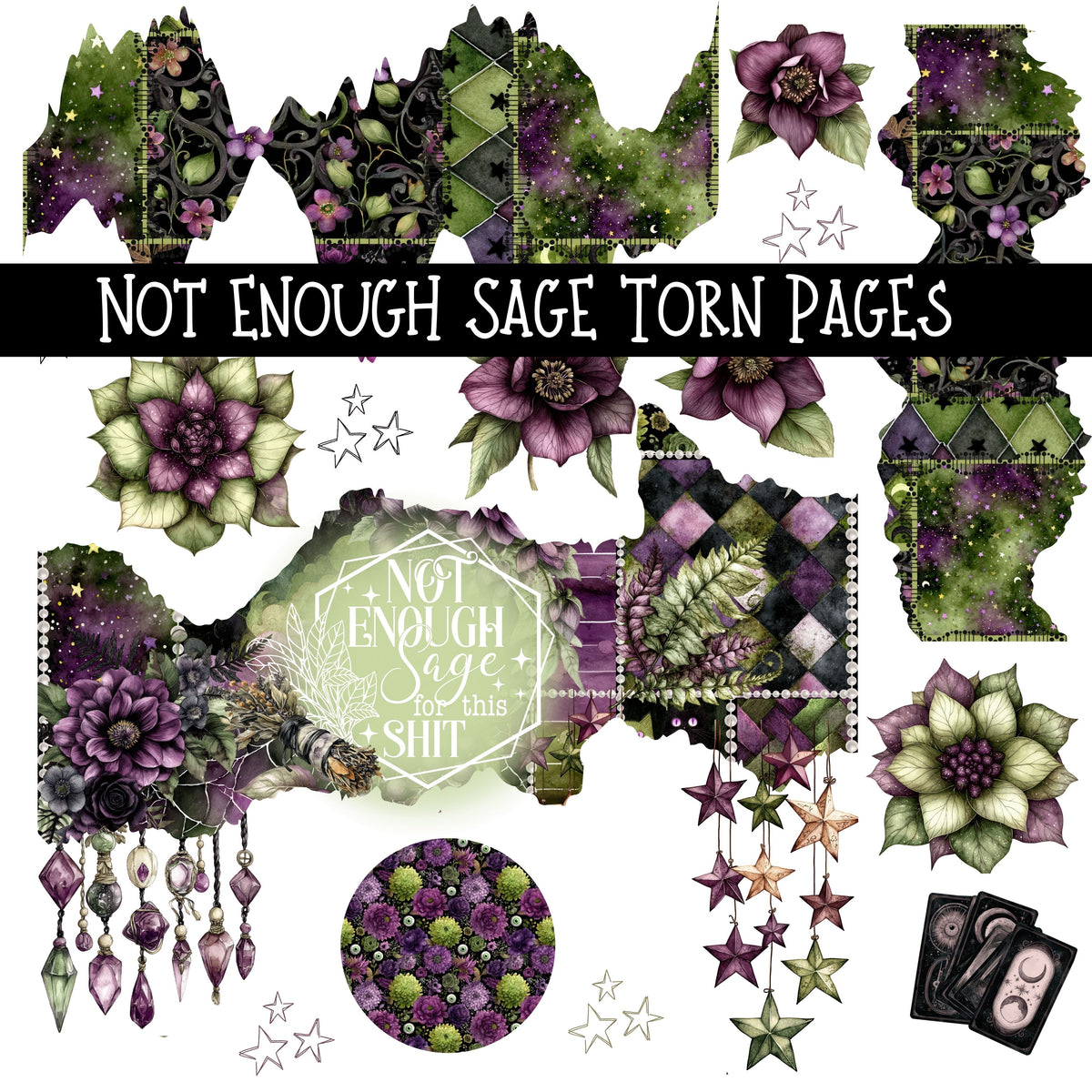 Not enough sage Torn Pages - UV DTF Decal sheet