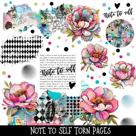 Note to self Torn Pages - UV DTF Decal sheet