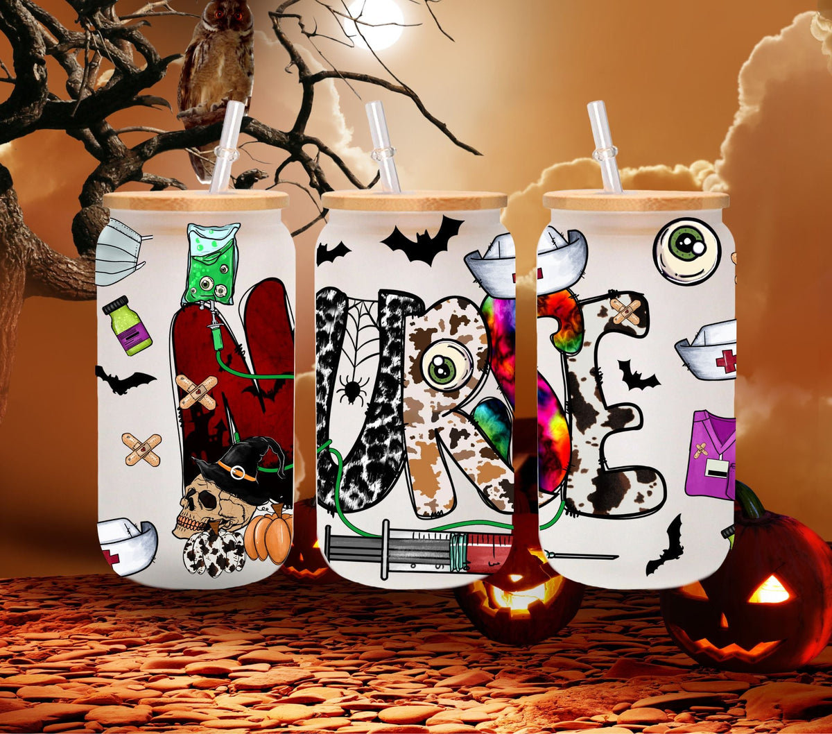 Nurse Life Halloween UV DTF Libbey Wrap