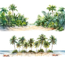 palm tree borders  UV DTF tumbler decals