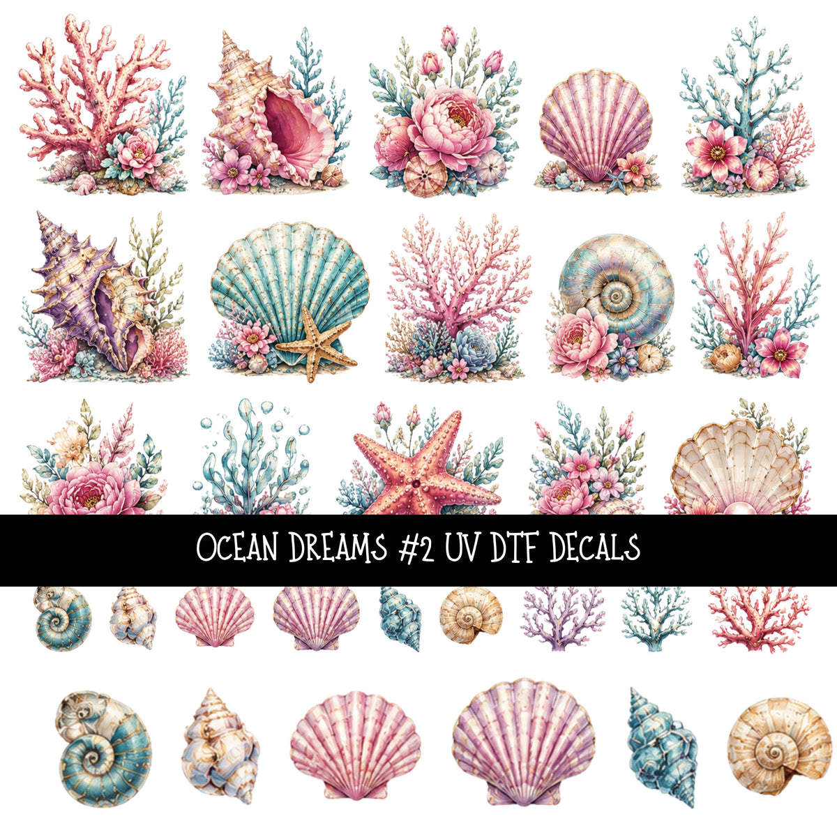Ocean Dreams UV DTF Decal sheets 2 Designs available