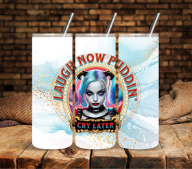 Laugh Now vinyl tumbler wraps