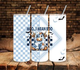 Moo I mean Boo denim Vinyl tumbler wraps