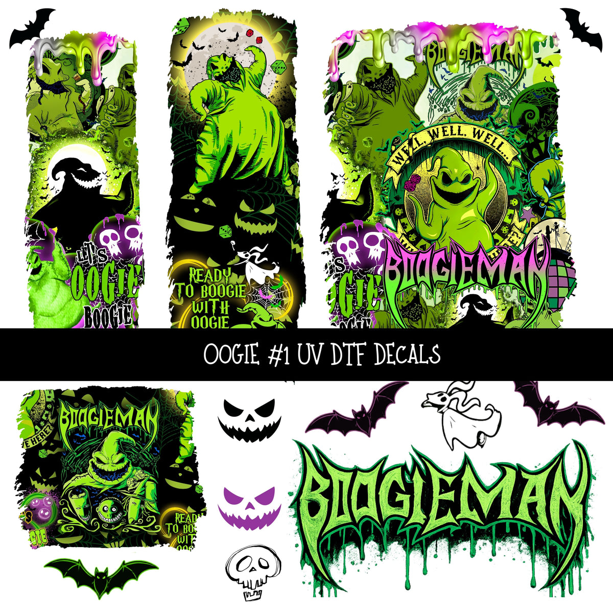 Oogie Torn Pages UV DTF Decal sheets 4 designs available