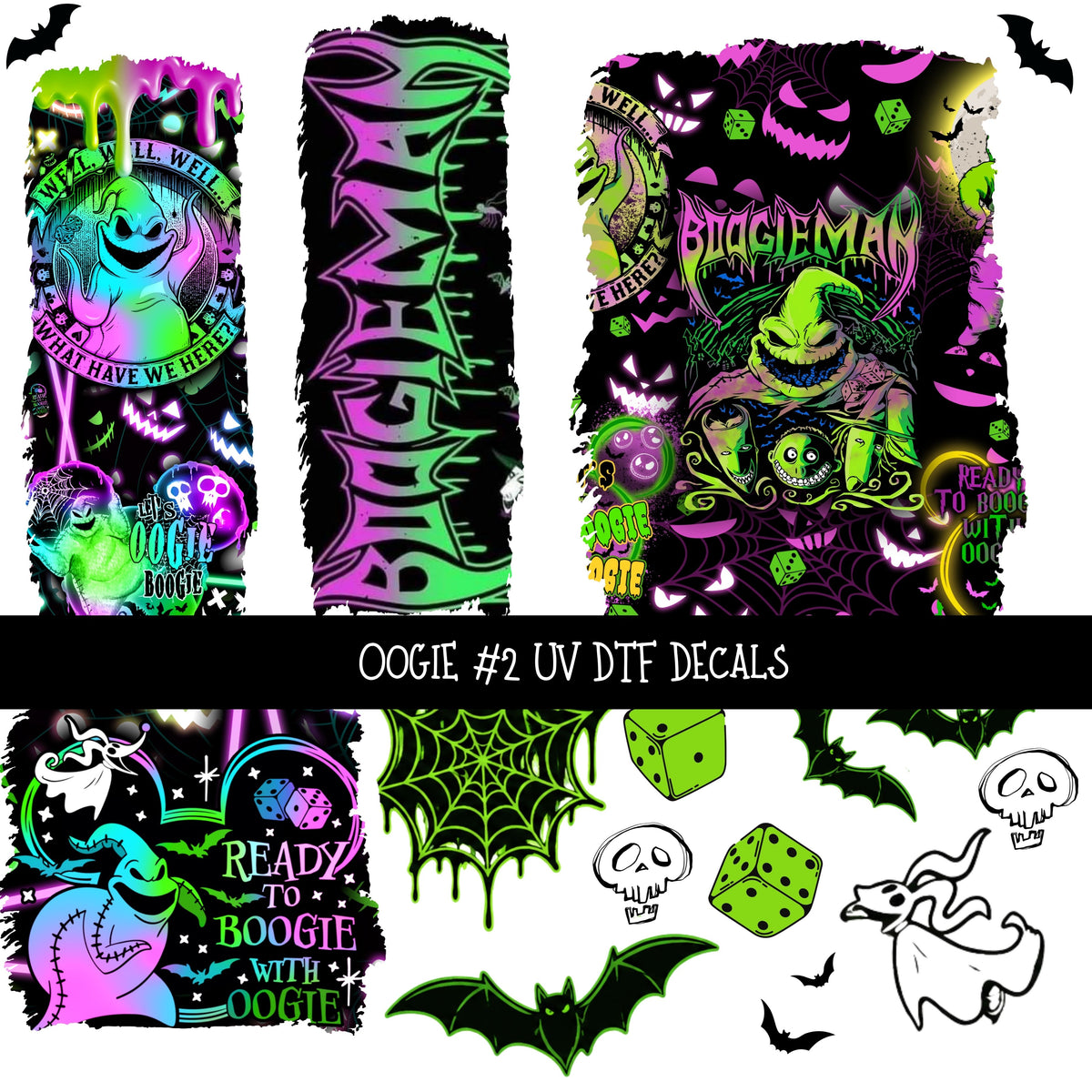 Oogie Torn Pages UV DTF Decal sheets 4 designs available
