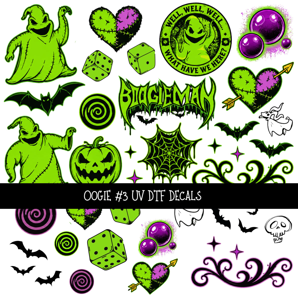 Oogie Torn Pages UV DTF Decal sheets 4 designs available