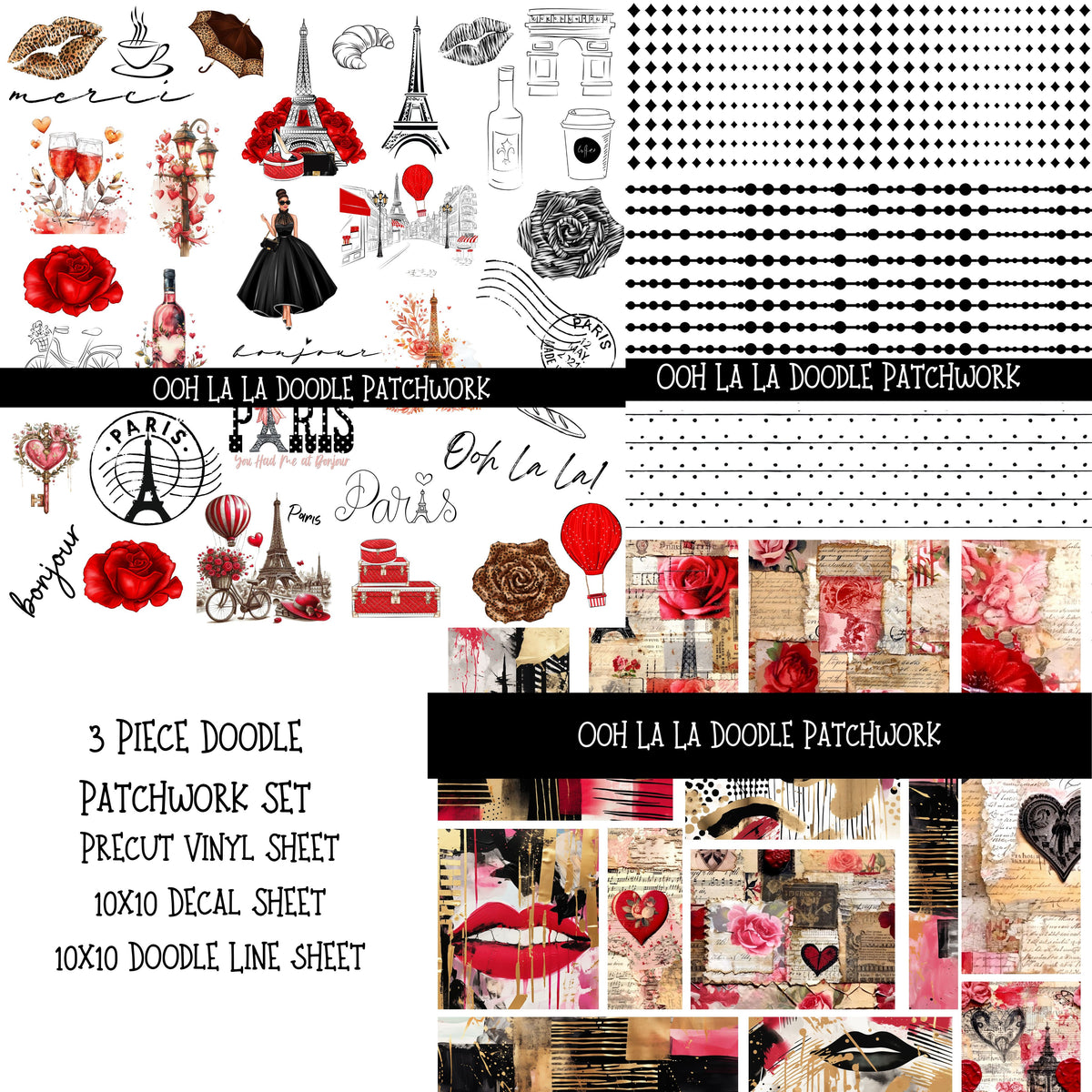 Ooh La La Doodle Patchwork Set