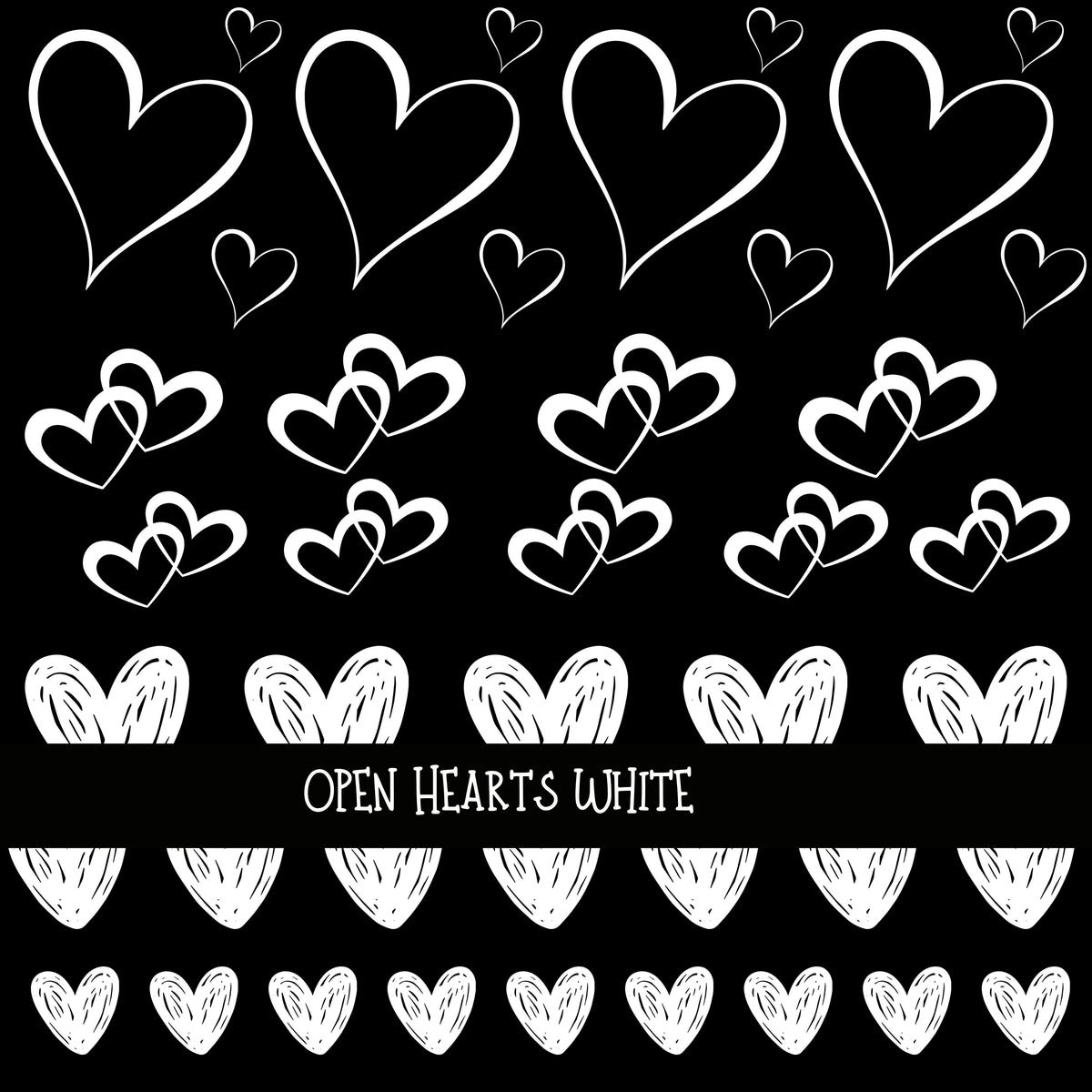 Open Hearts UV DTF Decal sheets 4 Color sheets available
