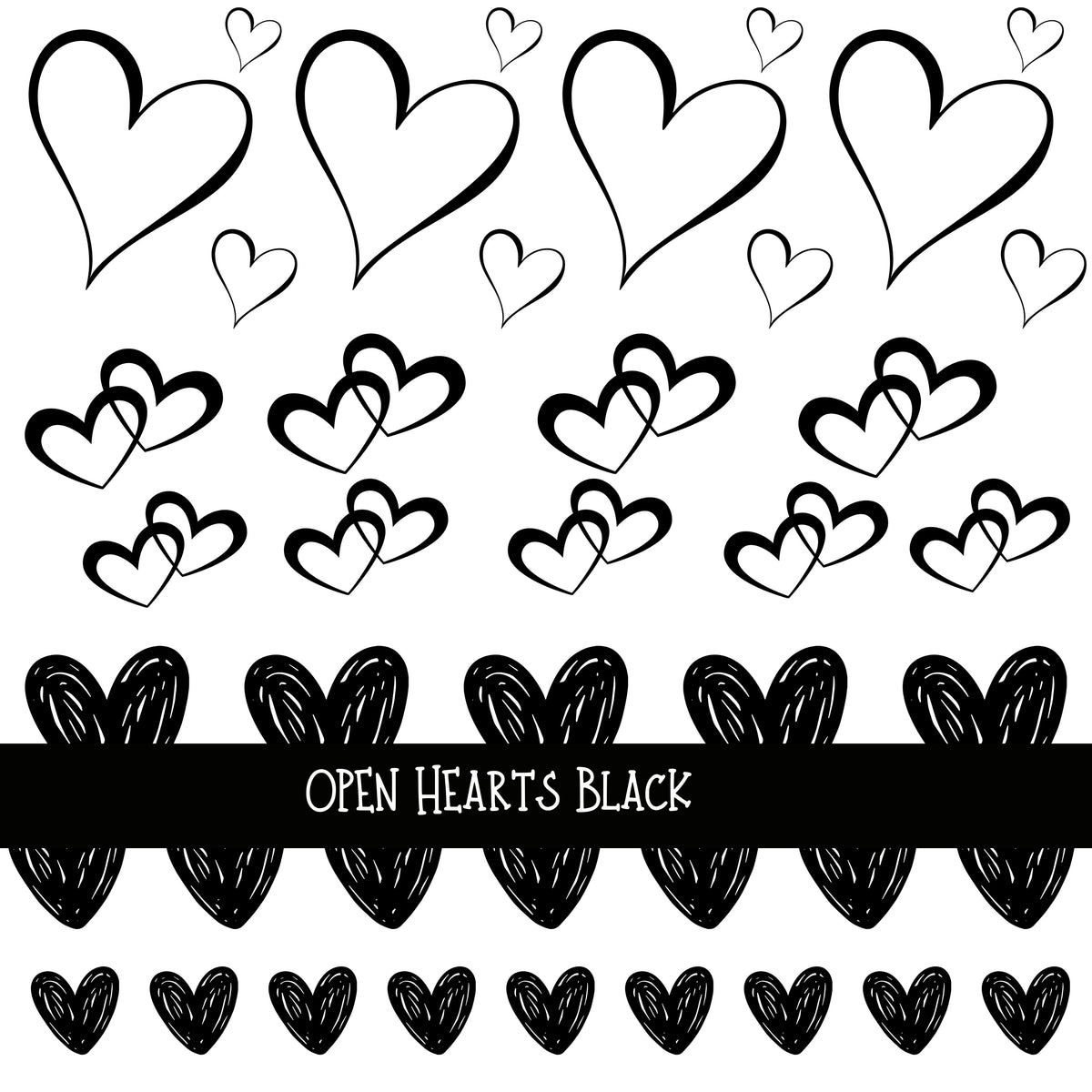 Open Hearts UV DTF Decal sheets 4 Color sheets available