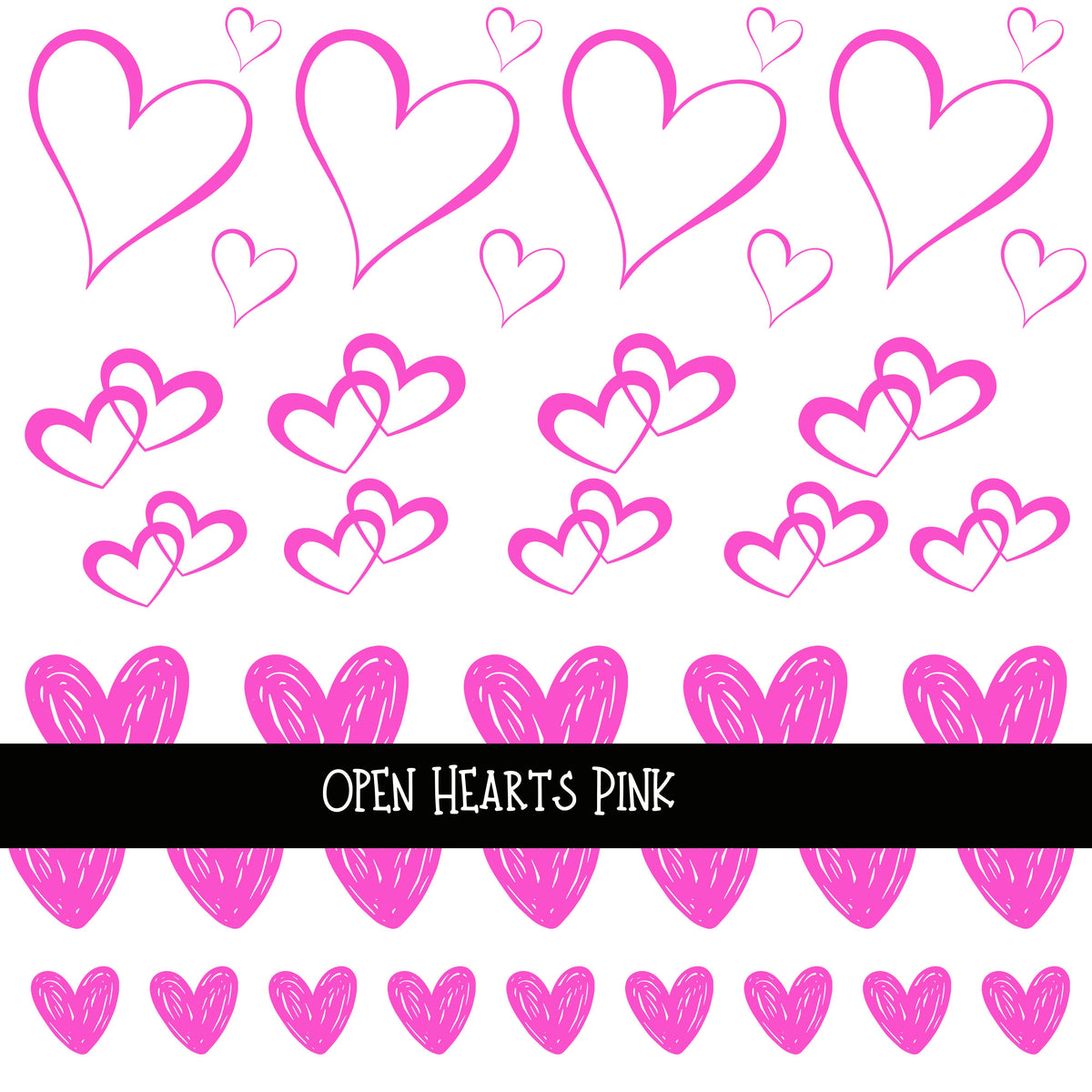 Open Hearts UV DTF Decal sheets 4 Color sheets available