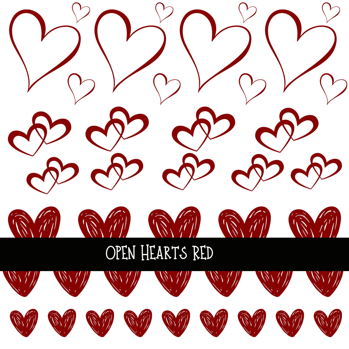 Open Hearts UV DTF Decal sheets 4 Color sheets available