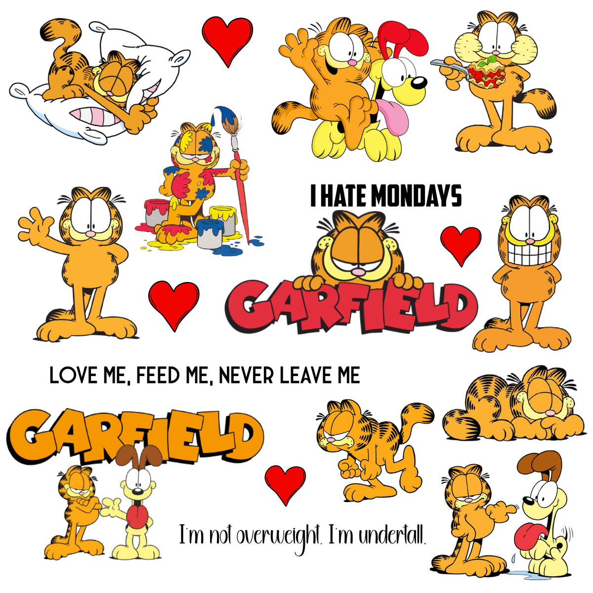 Orange Cat UV DTF Decal accent Sheet 10x10