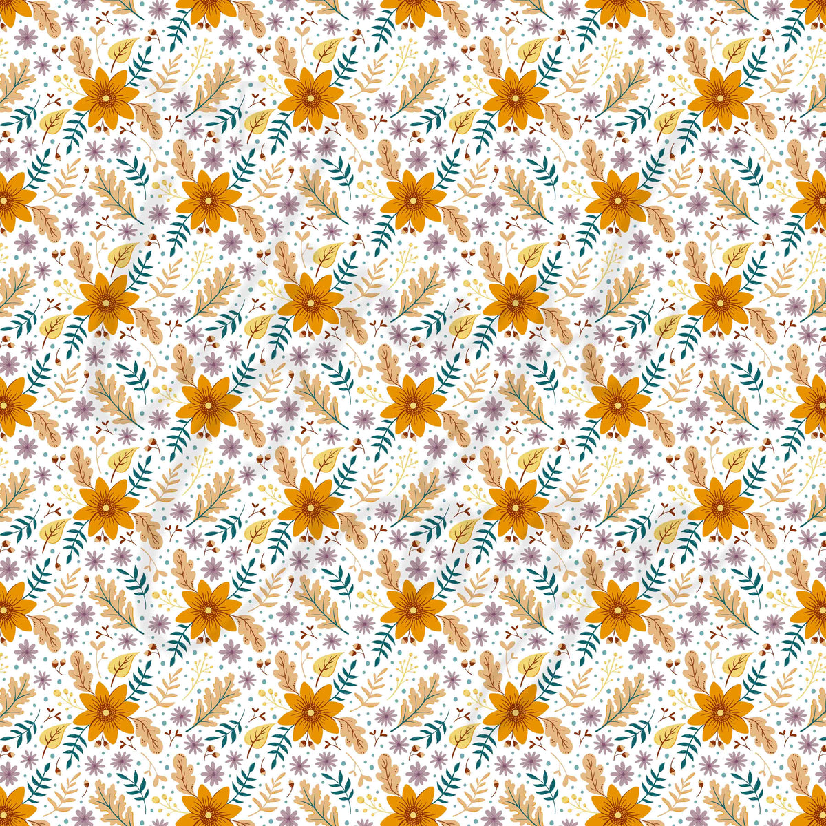 Orange Fall Floral Adhesive Vinyl
