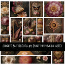 Ornate Butterflies Print Patchwork precut vinyl sheet available in 12x12 or 6x6 sizes
