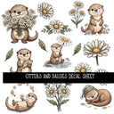 Otters and Daisies UV DTF Decal sheets