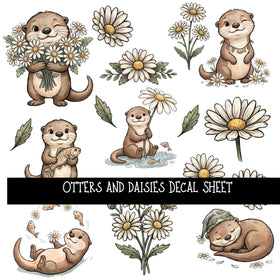 Otters and Daisies UV DTF Decal sheets