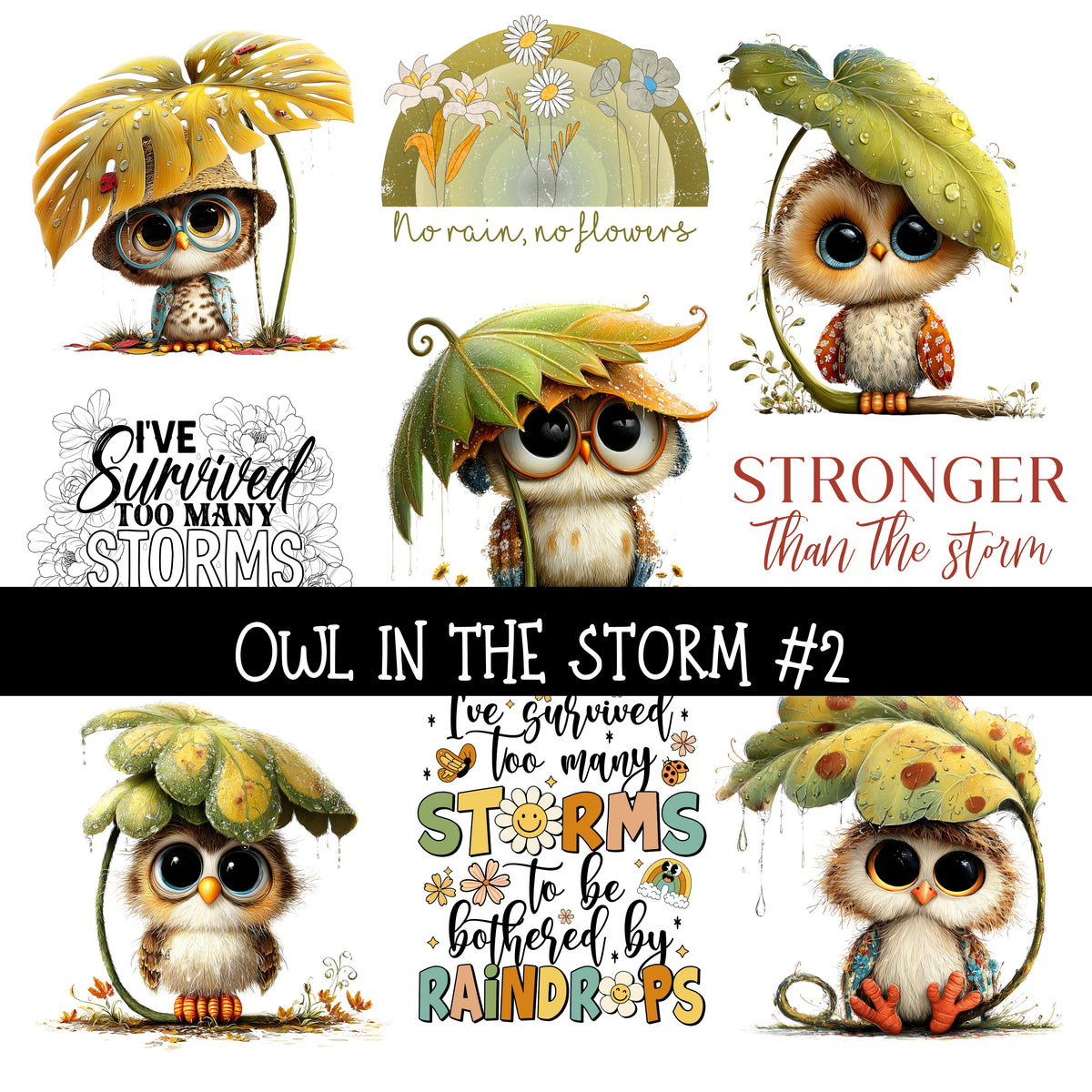 Owl in the storm UV Decal sheets 2 to choose from