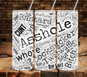 Words of Affirmation Black UV DTF tumbler wraps