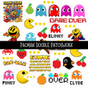 Pacman UV DTF Doodle Patchwork Set