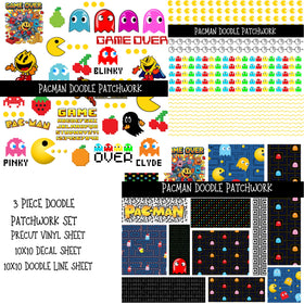 Pacman UV DTF Doodle Patchwork Set
