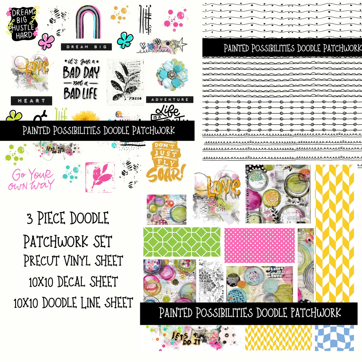Painted Possibilities  Doodle Patchwork Set