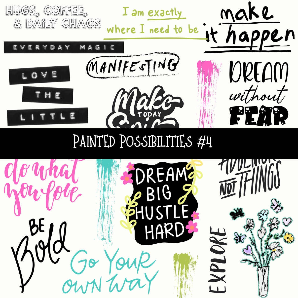 Painted Possibilities Torn Pages UV DTF Decal sheets 5 designs available