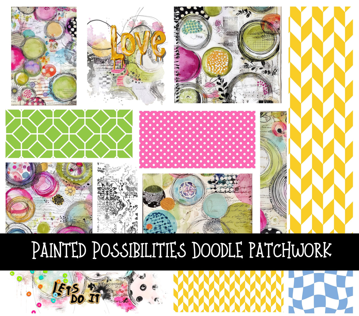 Painted Possibilities  Doodle Patchwork Set