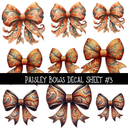 Paisley Bows - UV DTF Decal sheets