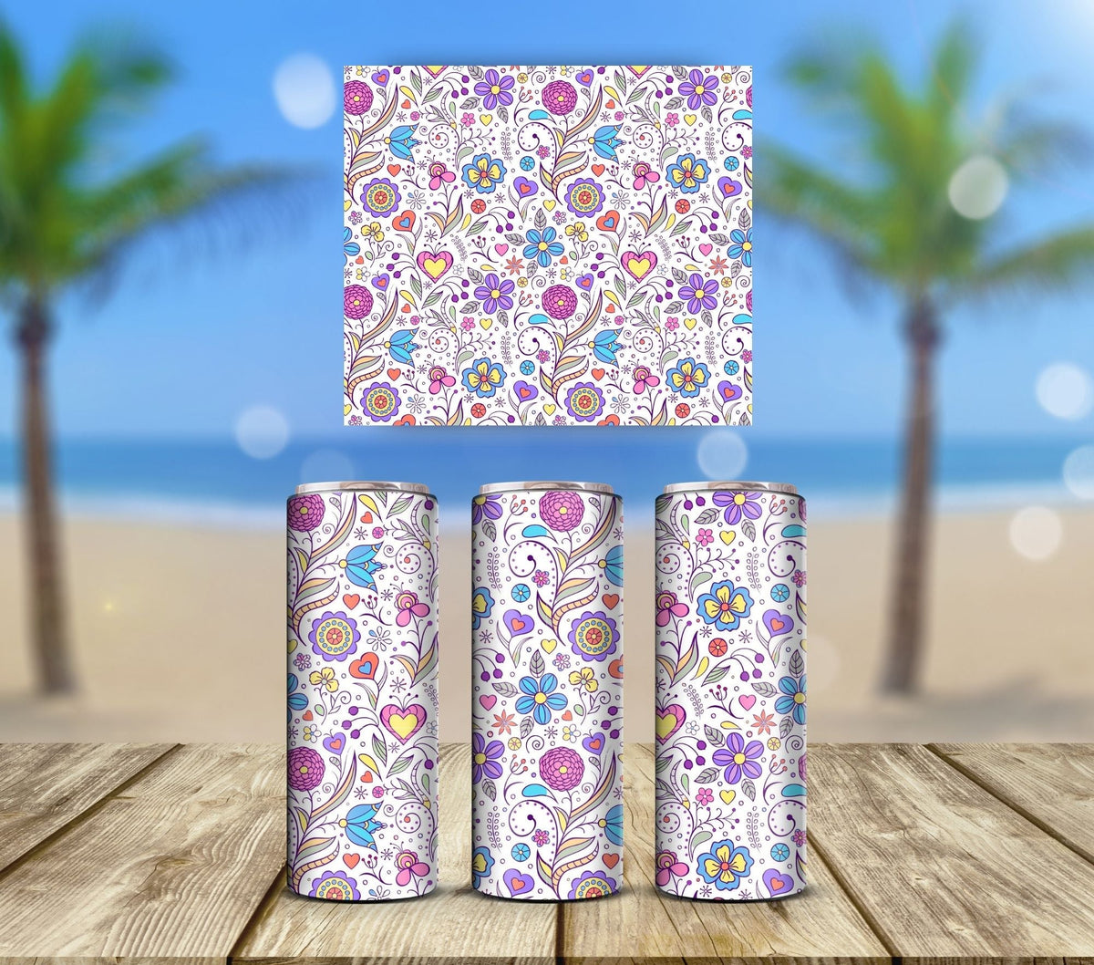 Paisley Floral UV DTF Tumbler wrap