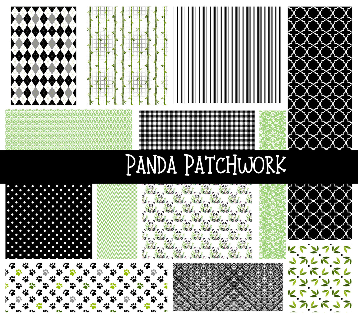 Panda Doodle Patchwork Set