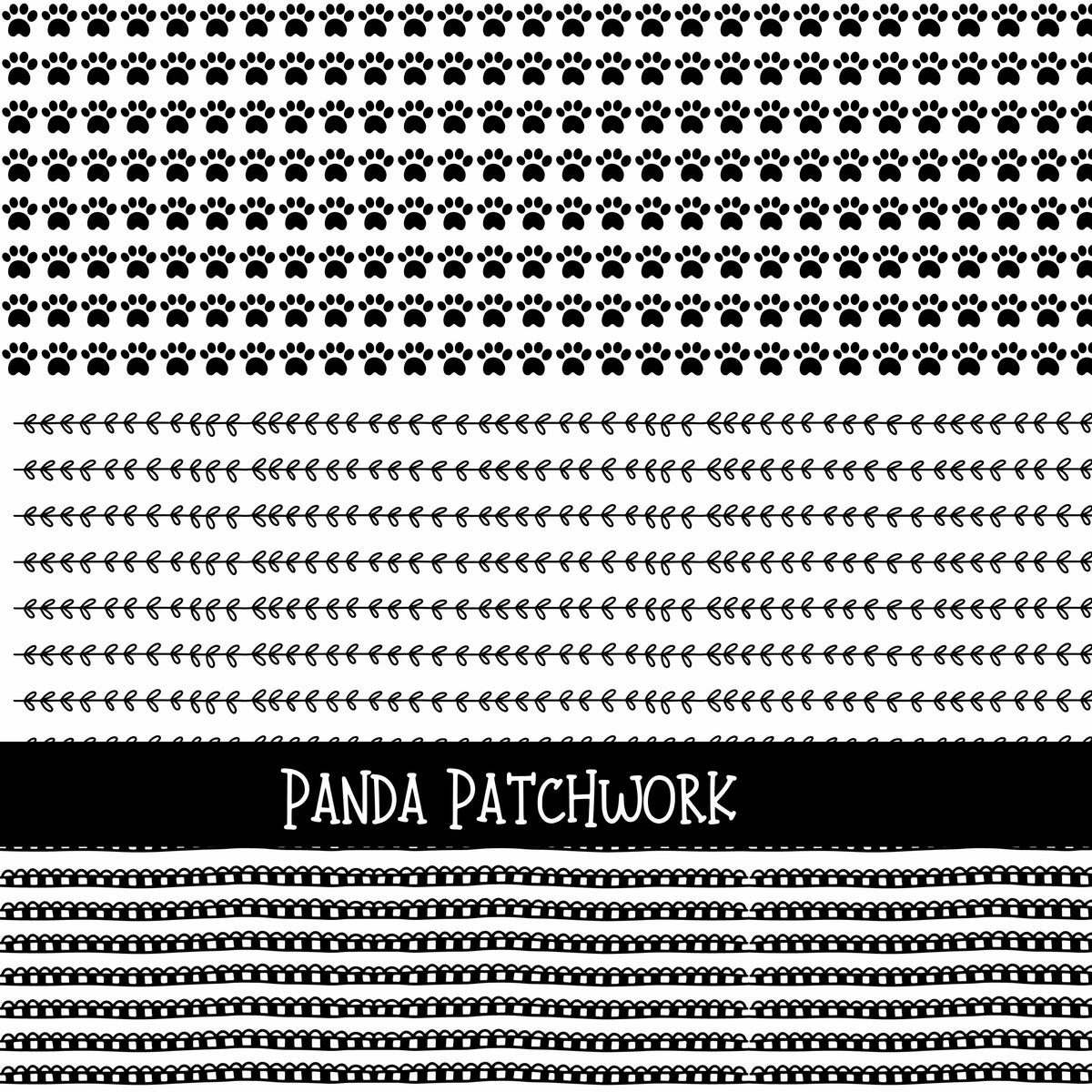Panda Doodle Patchwork Set