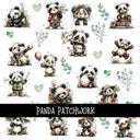 Panda Doodle Patchwork Set