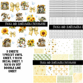Frogs and Sunflowers Doodle Patchwork Set