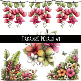 Paradise Petals UV DTF Decal sheets 7 Design Options