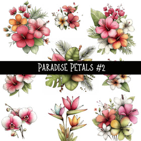 Paradise Petals UV DTF Decal sheets 7 Design Options