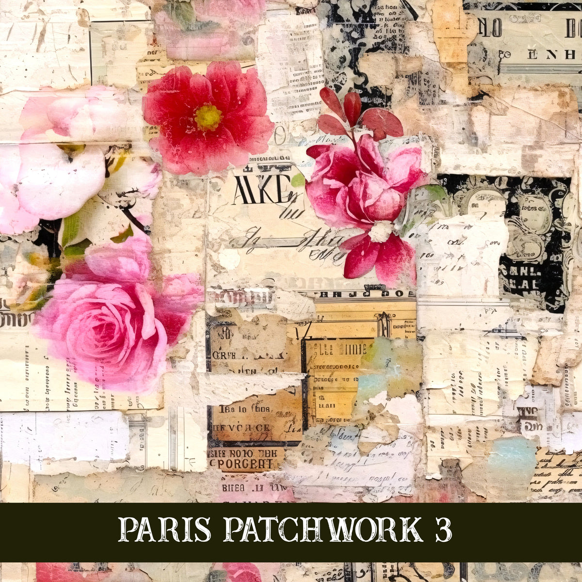 Paris Patchwork collection- 12x12 vinyl sheets 14 designs available