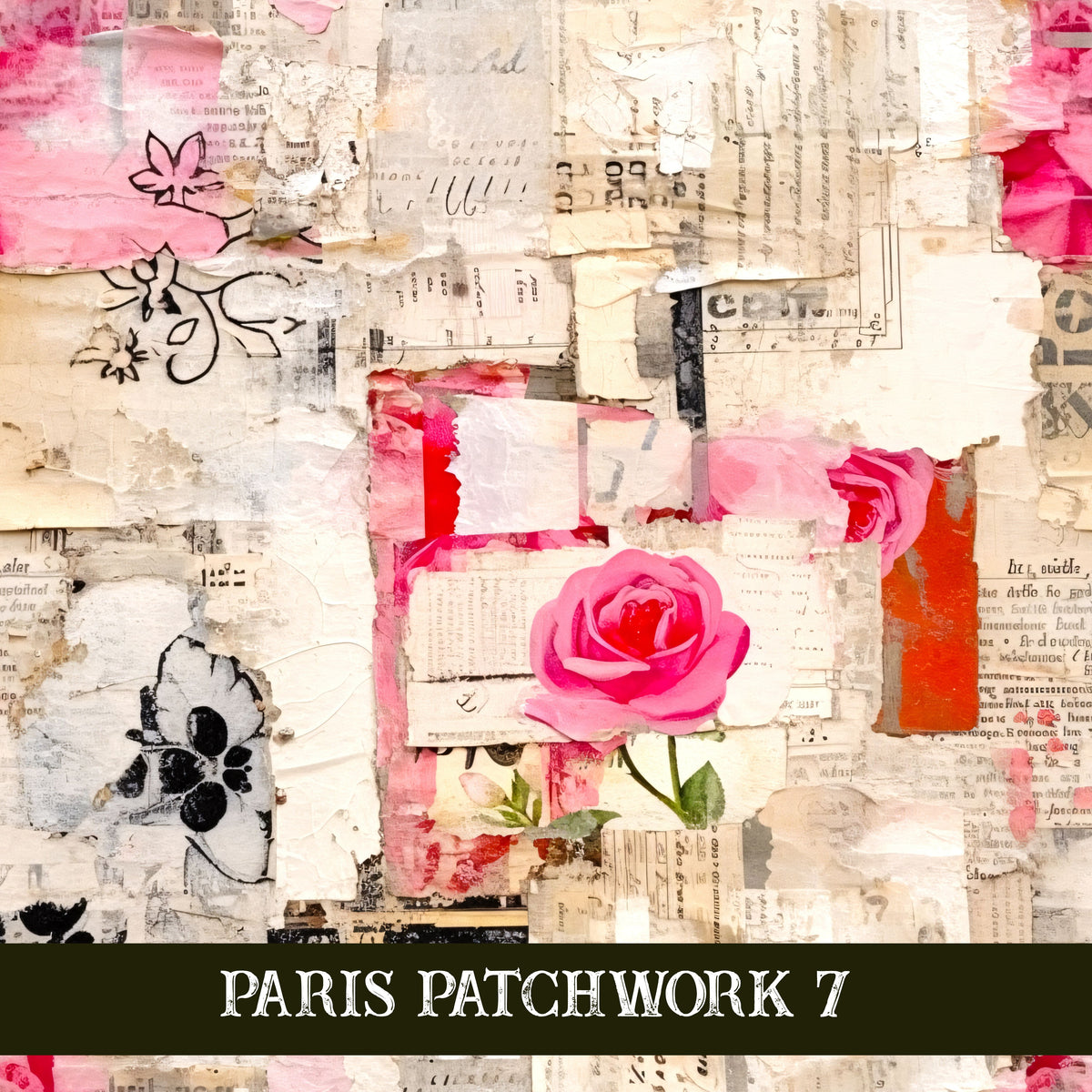 Paris Patchwork collection- 12x12 vinyl sheets 14 designs available