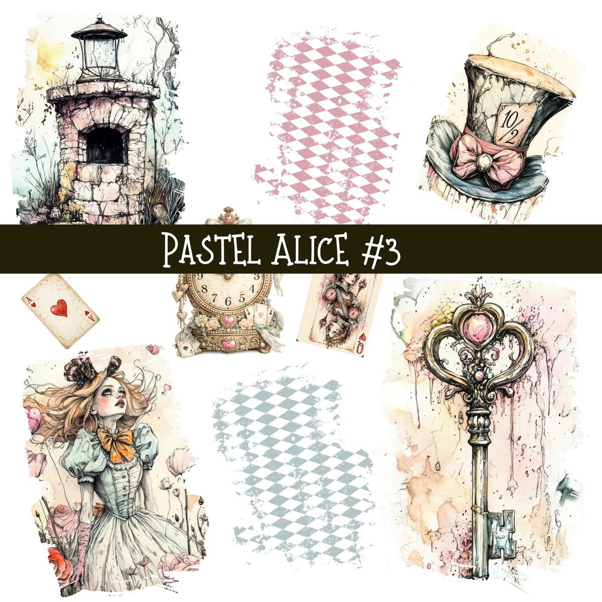 Pastel Alice UV DTF Decal sheets 4 design sheets available