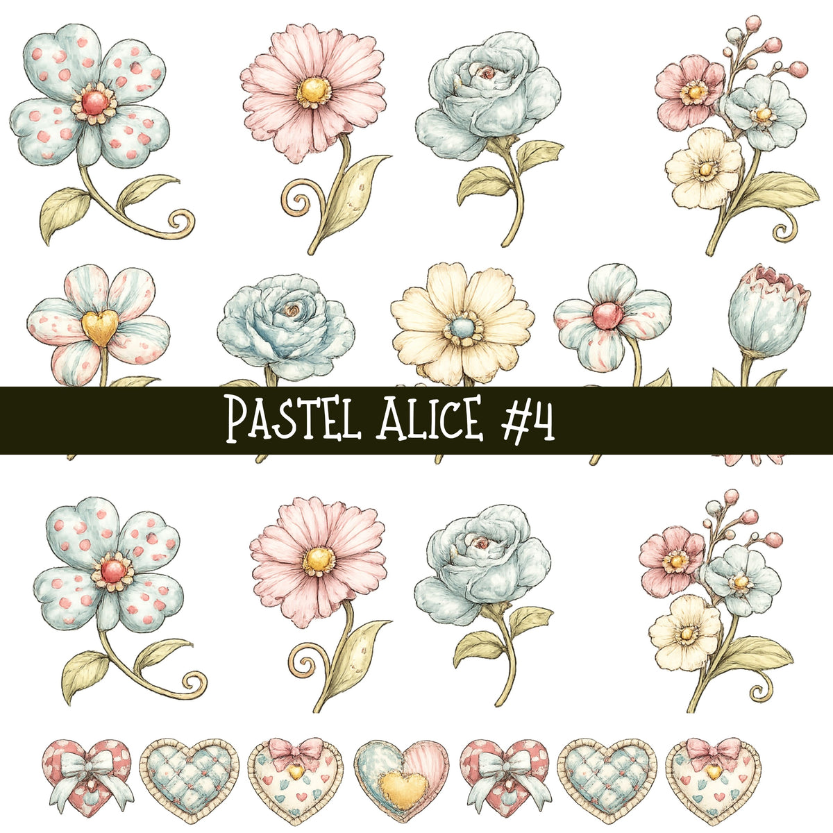 Pastel Alice UV DTF Decal sheets 4 design sheets available