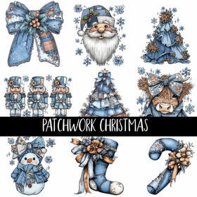 Patchwork Christmas UV DTF Decal Sheet
