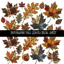 Patchwork Fall Leaves UV DTF Decal sheets